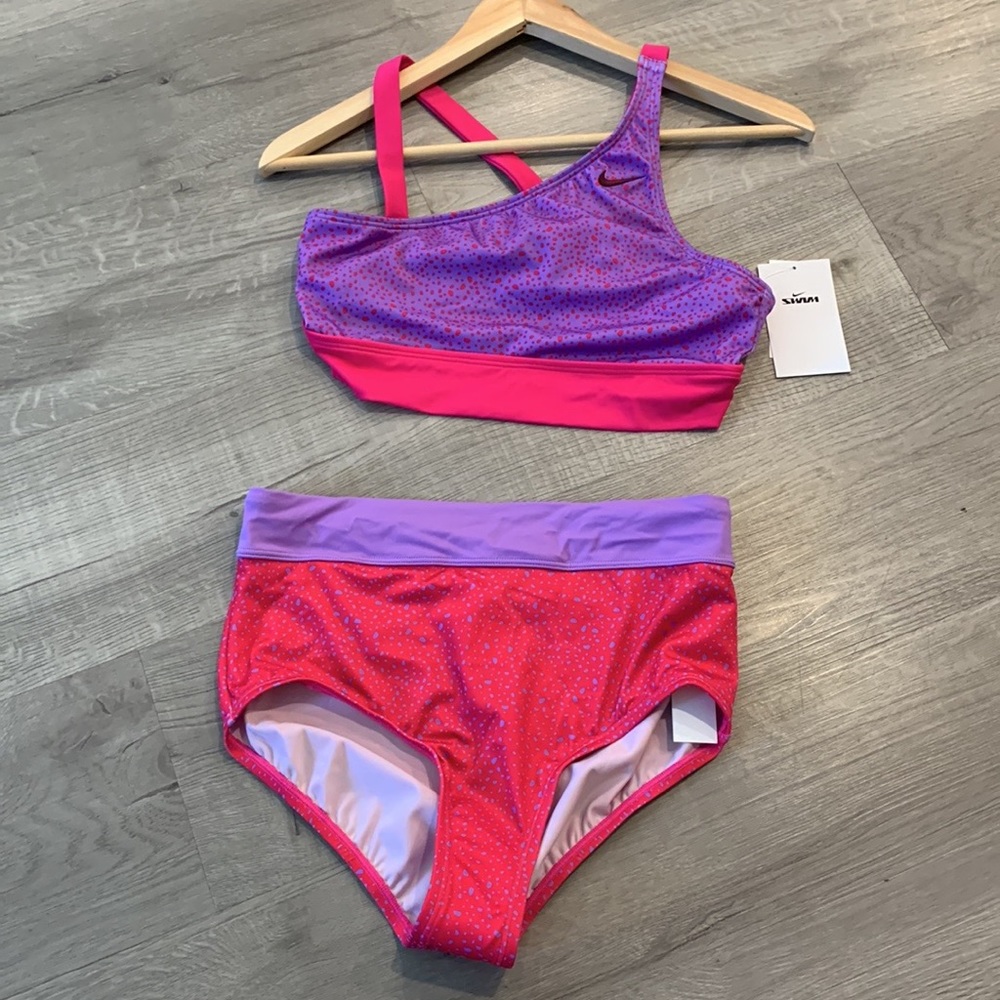 NIKE | GirlsAsymmetrical Top and High Waist Swimsuit
